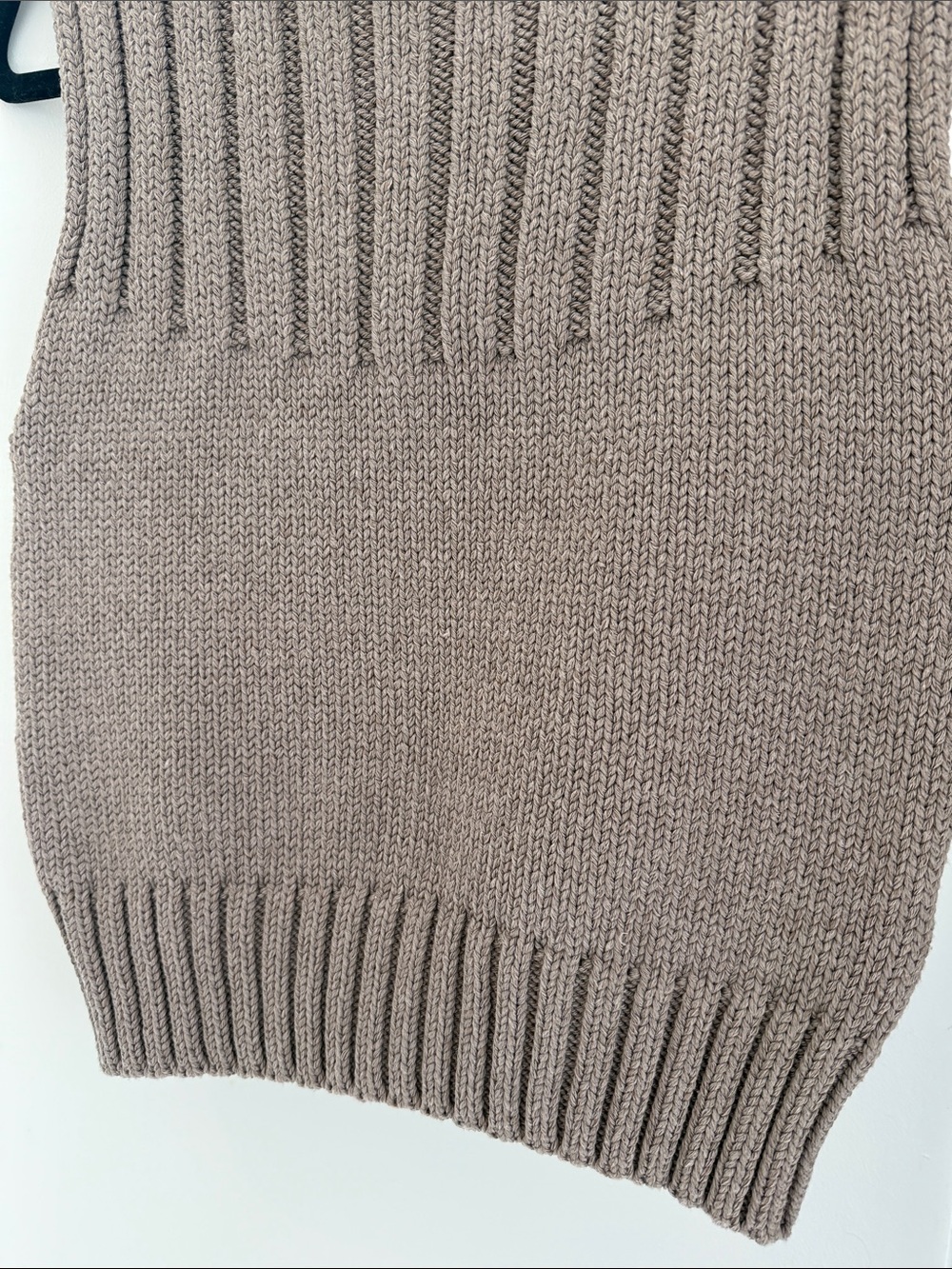 Zara Sleeveless Ribbed Mock Neck Sweater Vest - Taupe - Picture 5 of 11